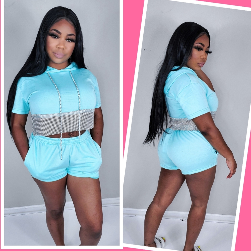 "Dynasty" Rhinestone short set๐๐๐๐๐ - Picture 2 of 3